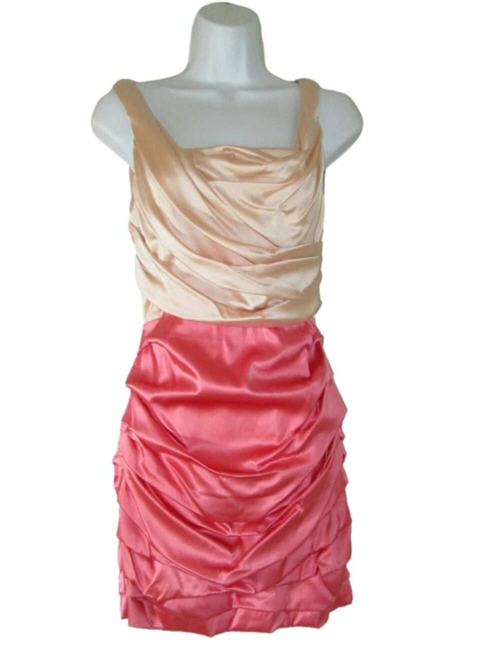 Express Dress Womens Size 2 Coral pink satin pencil cocktail dress